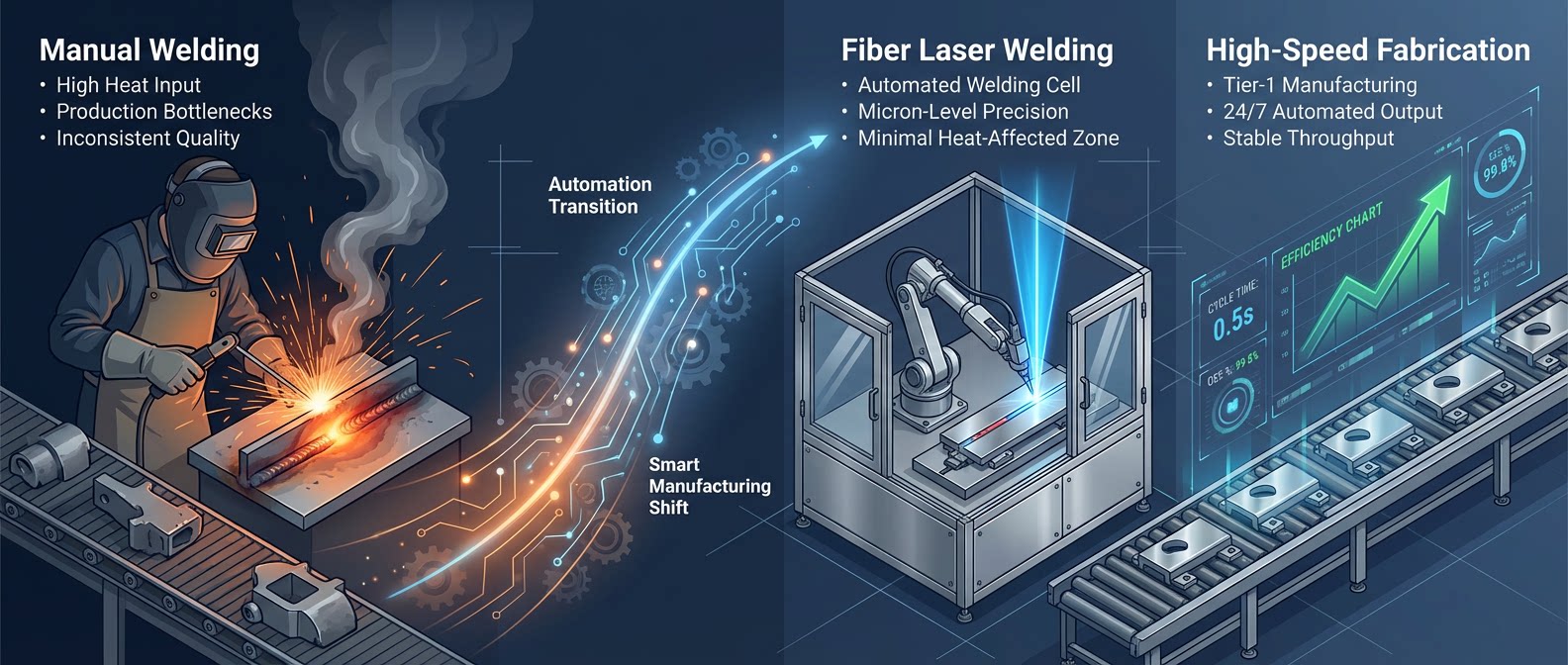 future-high-speed-fabrication-automated-fiber-laser-welding-tier1-supplier-vector